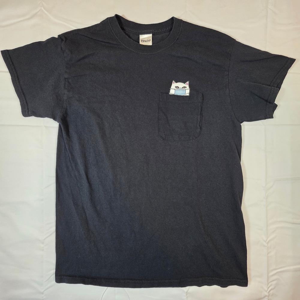 Ripndip Lord Nermal Mask Pocket T-Shirt Mens Medium Black Short Sleeve Tee